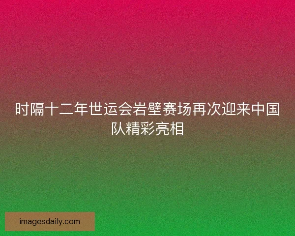 时隔十二年世运会岩壁赛场再次迎来中国队精彩亮相